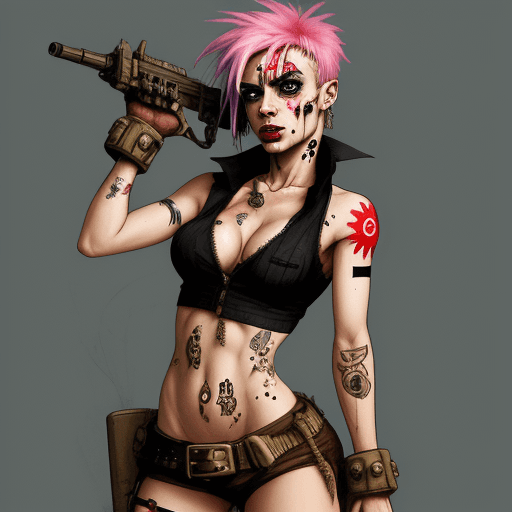 AI generated: female ripper from tank girl