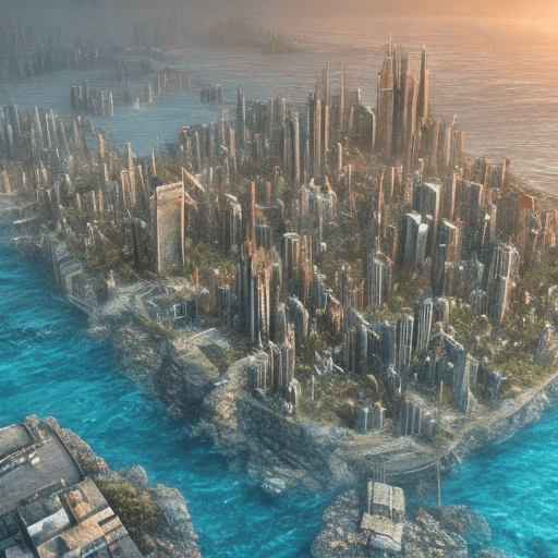 AI generated: Photo of a ultra realistic city beneath the sea.
