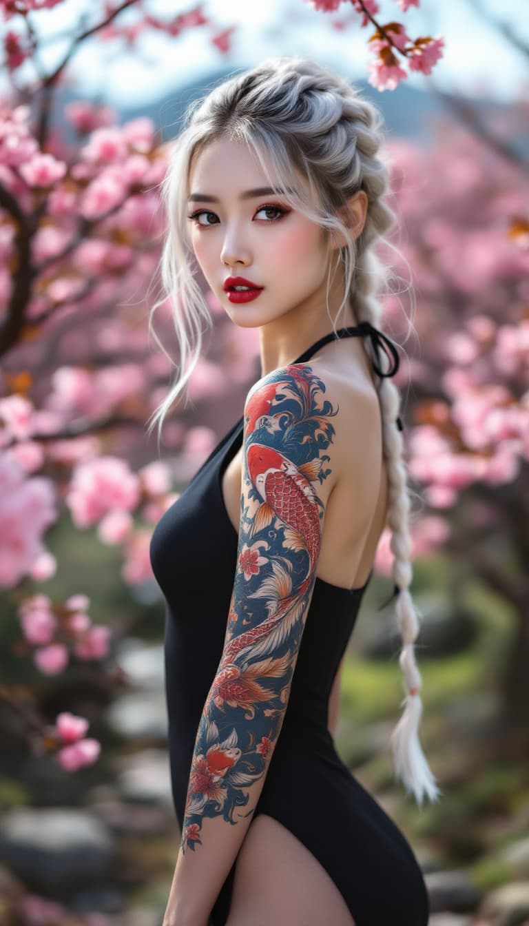 AI generated: ((Full body view))) (((full body shot))) Hyperrealistic full body portrait of stunning Korean kpop i...