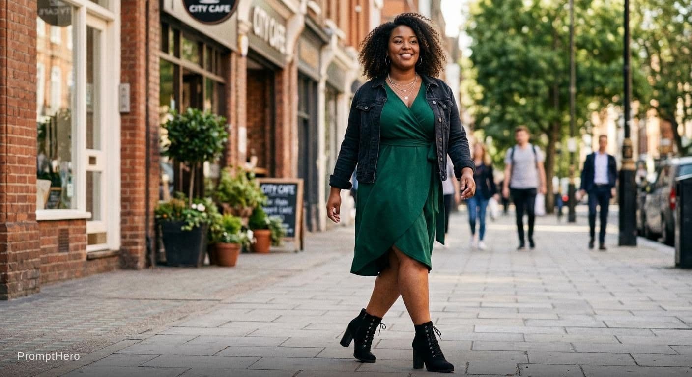 AI generated: Plus size curvy chubby big waist legs high heels 