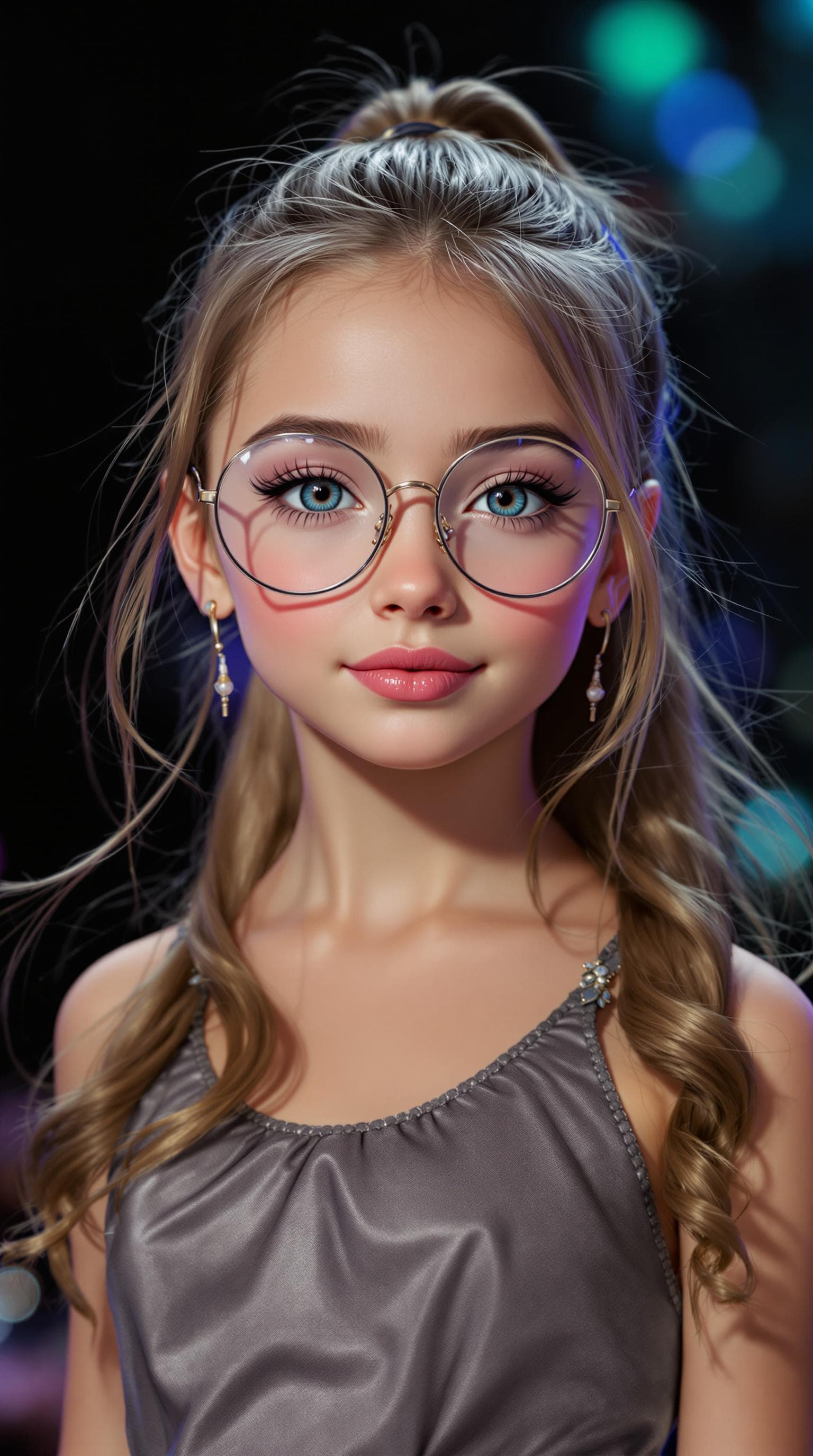 AI generated: A professional photograph of the most beautiful second-grade girl in the world, participating in a b...