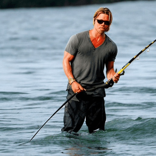 AI generated: Brad Pitt fishing