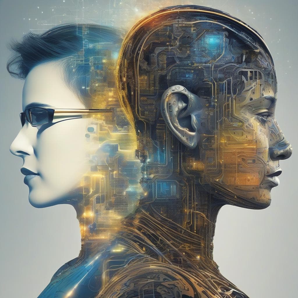 AI generated: Demonstrate the concept of "Biotechnical merging of AI and homo sapiens by neurosurgical cybertechno...