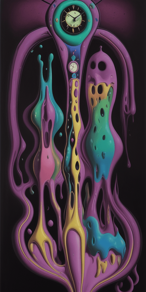AI generated: (surreal,abstract:1.1,weird) Salvador Dali painting, (soft shadows), futuristic neon, (dream-like:1....