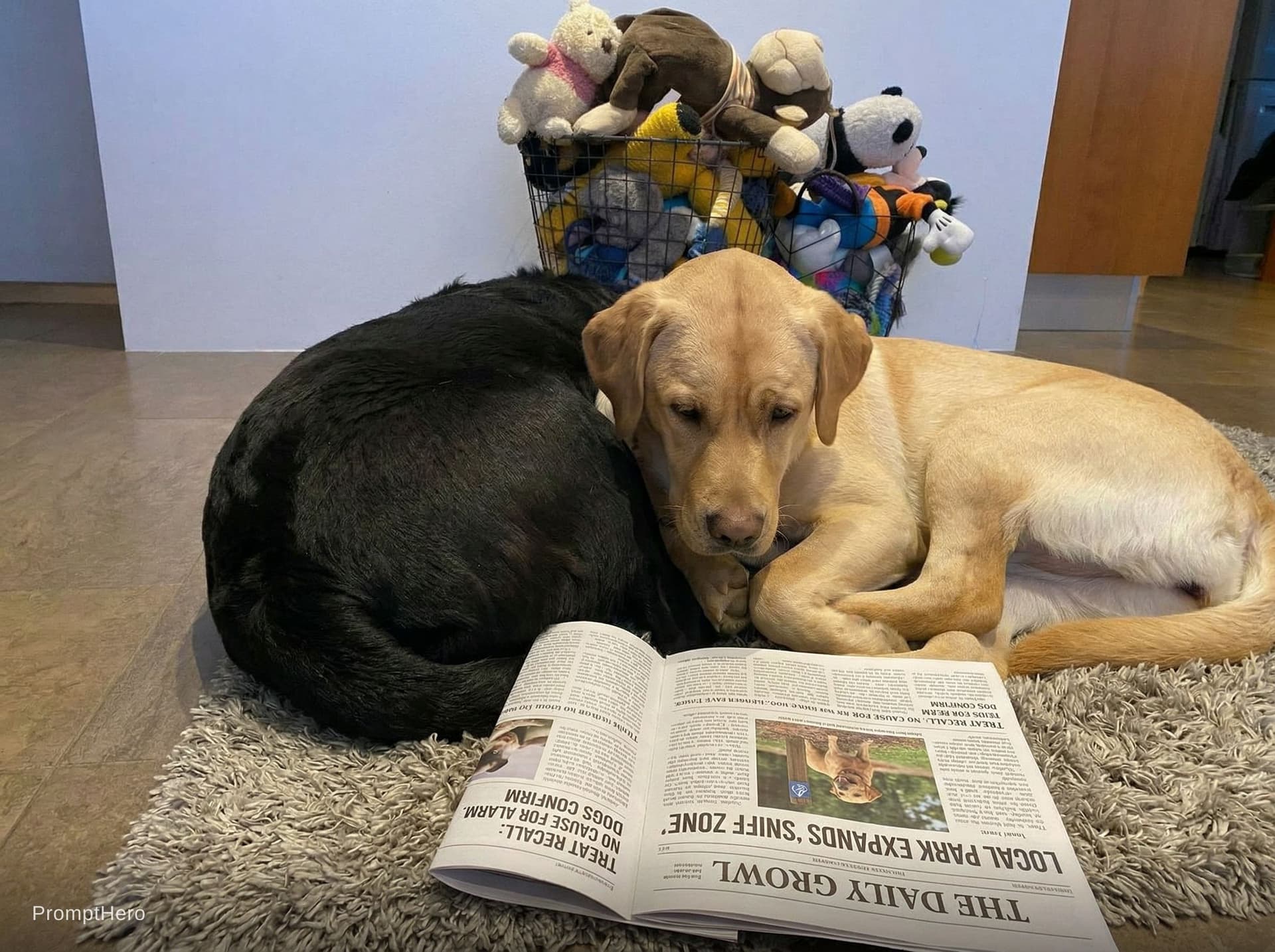 AI generated: Ronja reading the newspaper