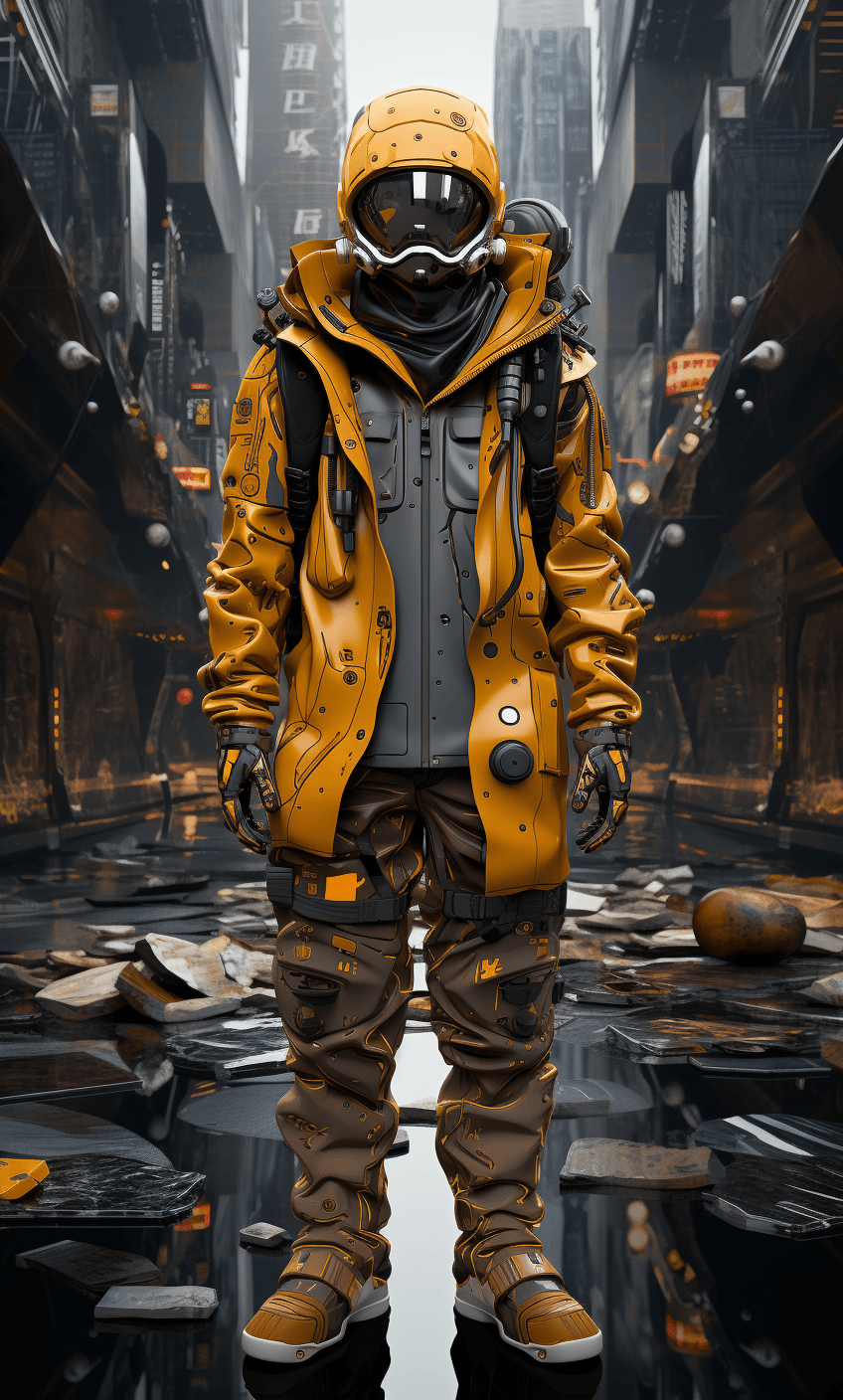AI generated: sci fi character art, cool artwork, futuristic style, in the style of 32k uhd, atey ghailan, geoff j...