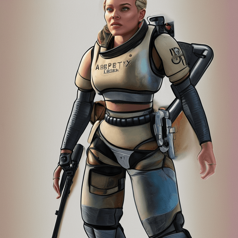 AI generated: hyperrealistic full length portrait of gorgeous watson from apex legends | blonde | detailed gorgeou...