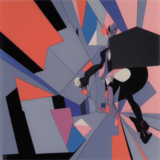 AI generated: Wide Angle, fragmented memories, gentle touch, Cubist Paint, vibrant Shade, art by Leiji Matsumoto, ...