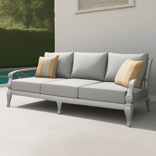 AI generated: High resolution luxury rope aluminium outdoor sofa
