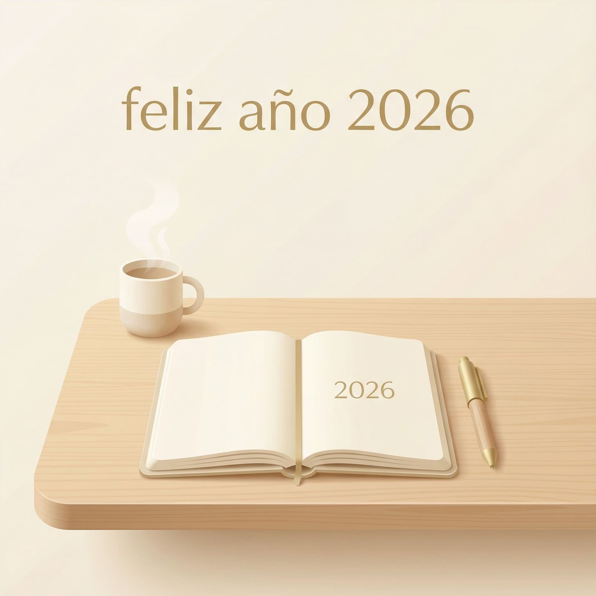 AI generated: A minimalist 3D flat vector illustration for a professional New Year greeting card. The style is cle...