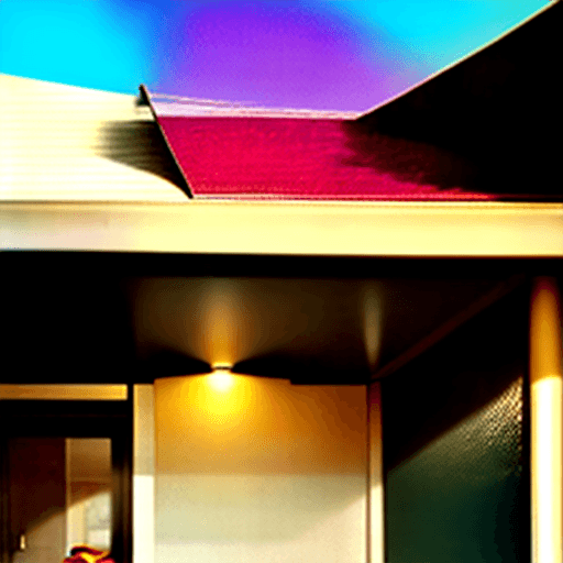 AI generated: Hyper realistic eye level exterior photo of a mid century modern style house overlooking the ocean, ...