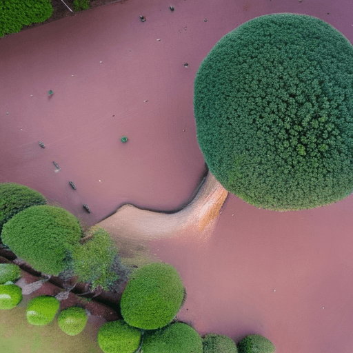 AI generated: drone image of mango tree