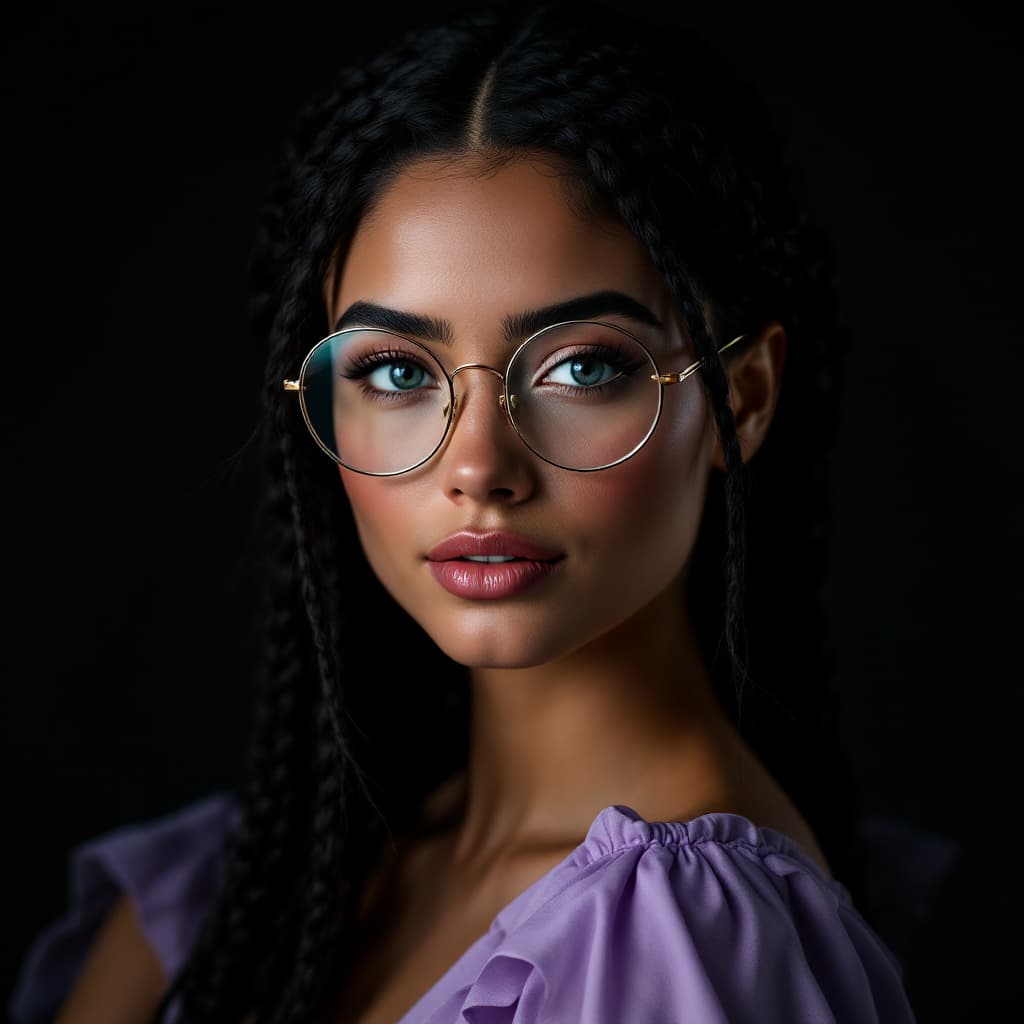AI generated: Create an image of a very attractive European woman with braided black hair. She is wearing a little...