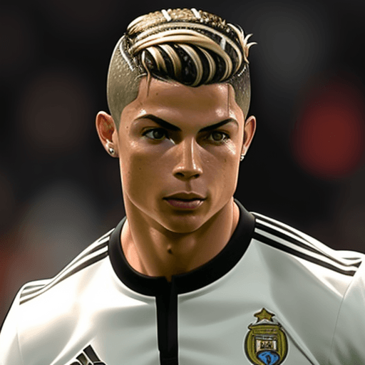AI generated: Image Ronaldo with blonde highlights