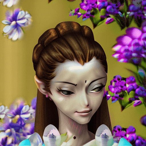 AI generated: A young lady holding a candle in an environment of pink flowers, in the style of artgerm, charming a...