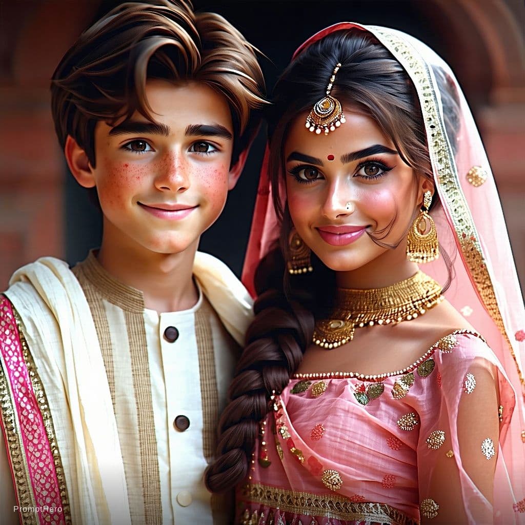 AI generated: Create a sexy boy and girl in india style. and look like sexy realitic image