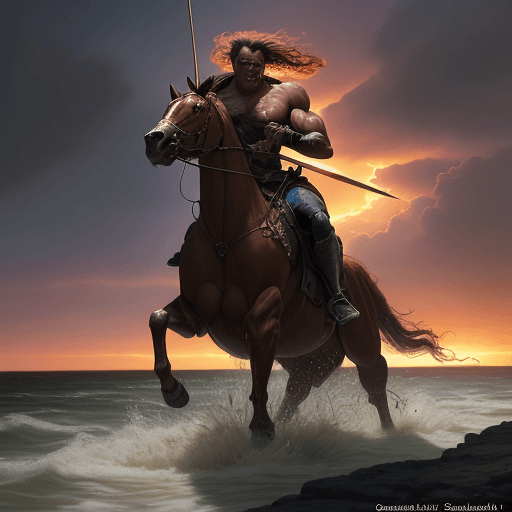 AI generated: es conquérants de l'infini,oil painting, La Guerre éternelle, sunset,Darrell K. Sweet,Art , Ultra re...