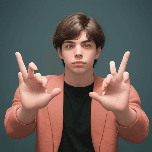 AI generated: I want the same photo  but I want him to hold up 2 fingers