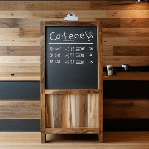 AI generated: Generate an image of a wooden-style cafe serving hatch. The front side has a cut-out for communicati...