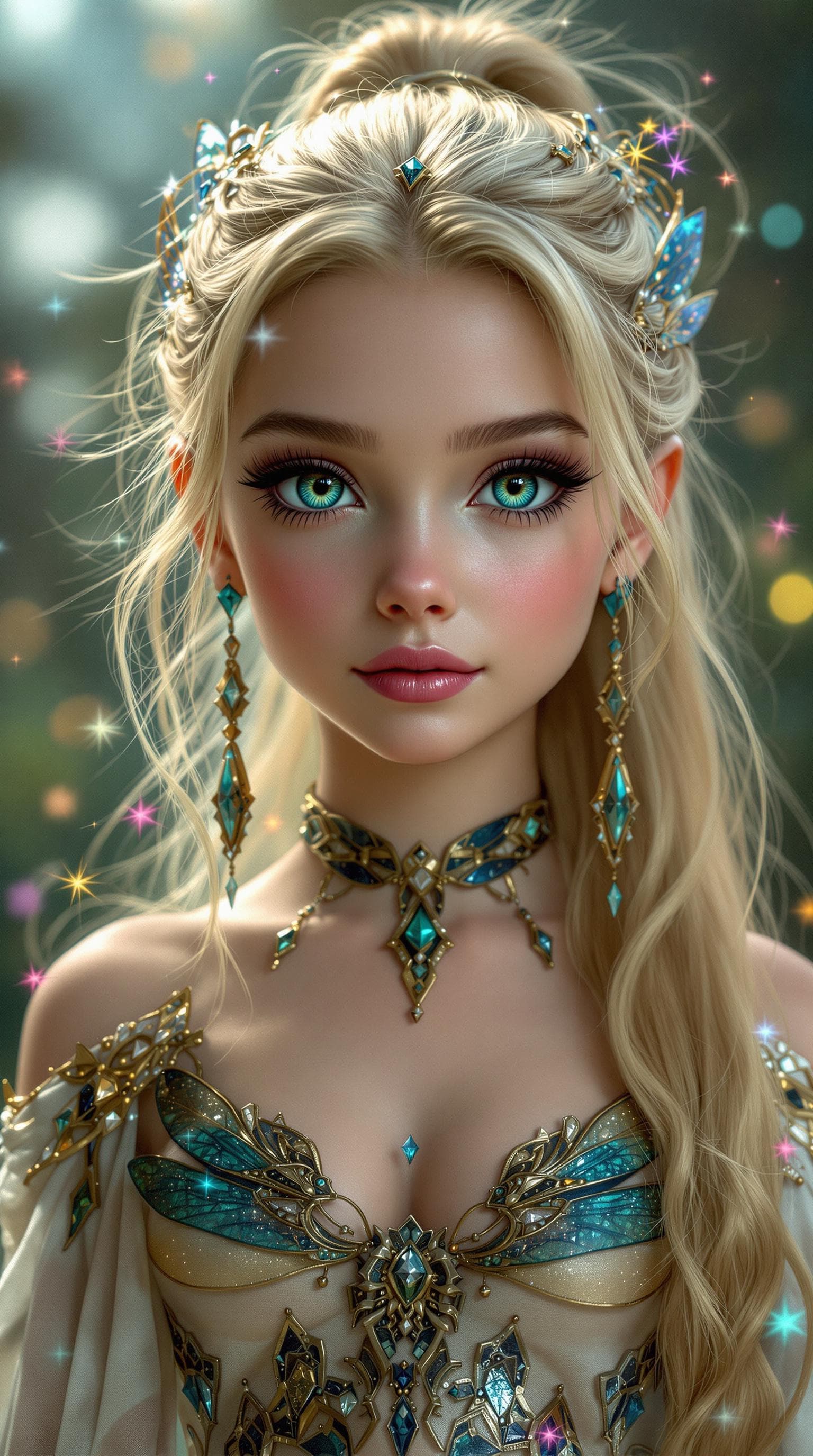 AI generated: a professional photo of a exceptionally beautiful girl Fairy (age 10) (full Body),(futuristic),(mast...