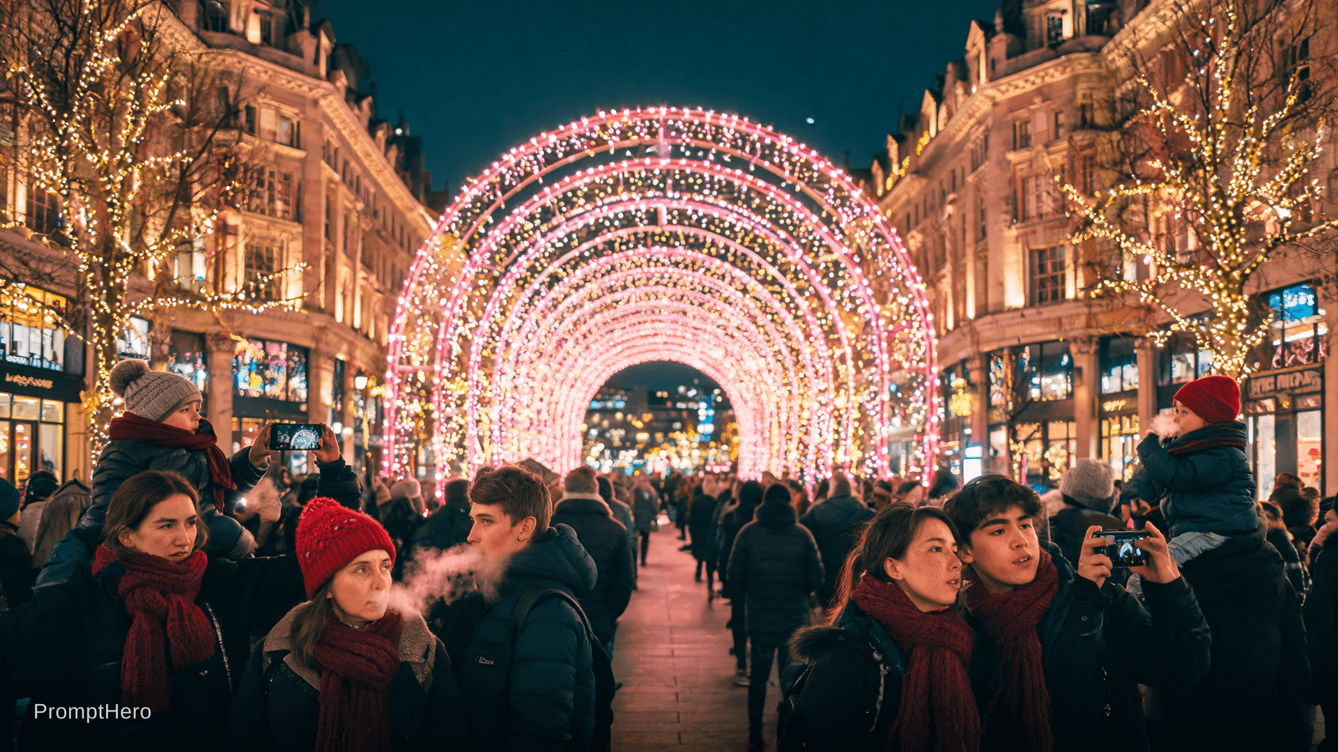 AI generated: Cinematic 16:9 4K wide shot, photorealistic, ultra-detailed — A breathtaking night scene on Briggate...