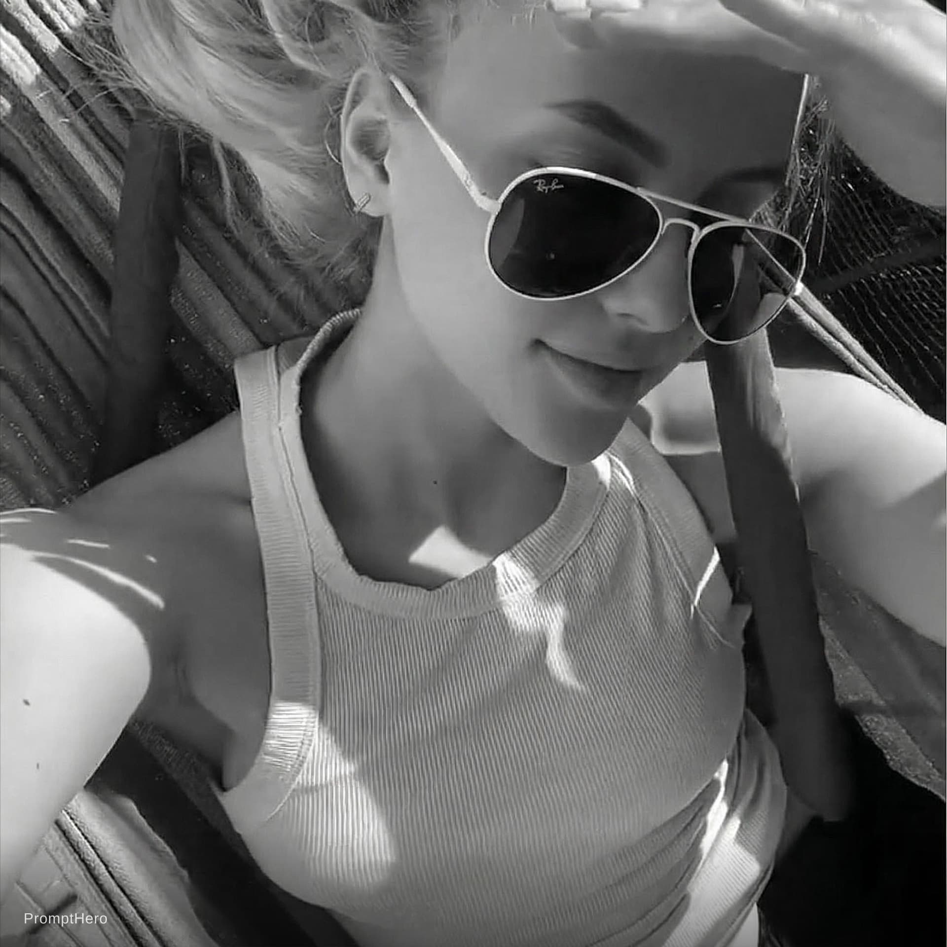 AI generated: put ray-ban aviator sunglasses in white and black

