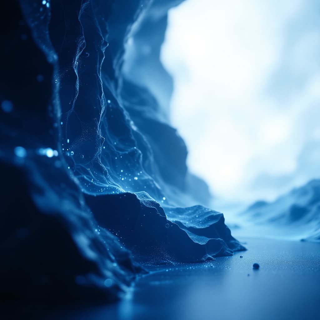 AI generated: fondo efecto bioluminiscente azul neón, rodeada de un brillo suave que contrasta con los detalles ní...