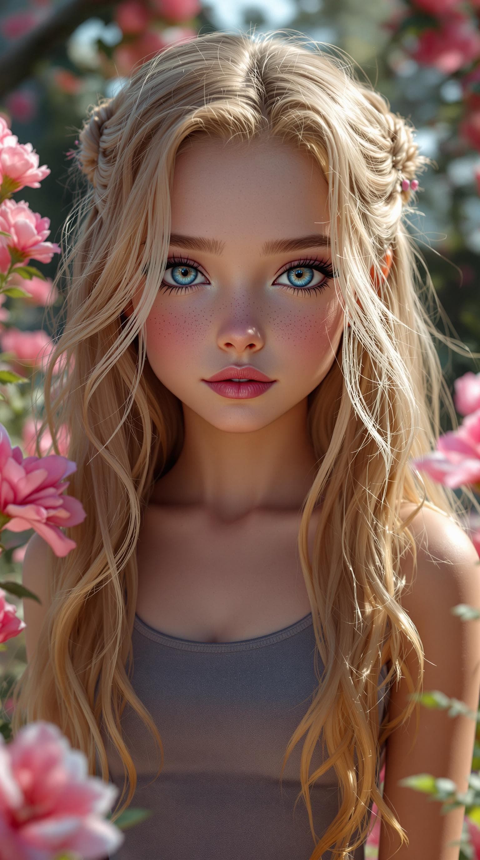 AI generated: a realistic photo of the most exceptionally beautiful girl age 9) in the word, highly detailed, (mas...