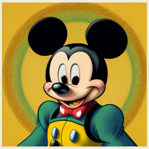 AI generated: Mickey Mouse as a Vincent Vang Gogh style, 
