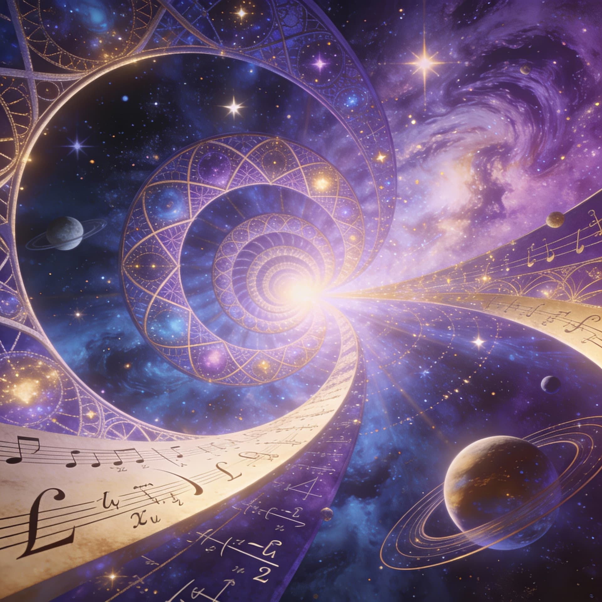 AI generated: Math as an interwoven form of art throughout the universe