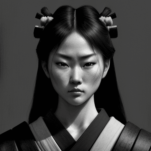 AI generated: samurai, in the style of black and white realism, atmospheric impressionism, darkly romantic realism...