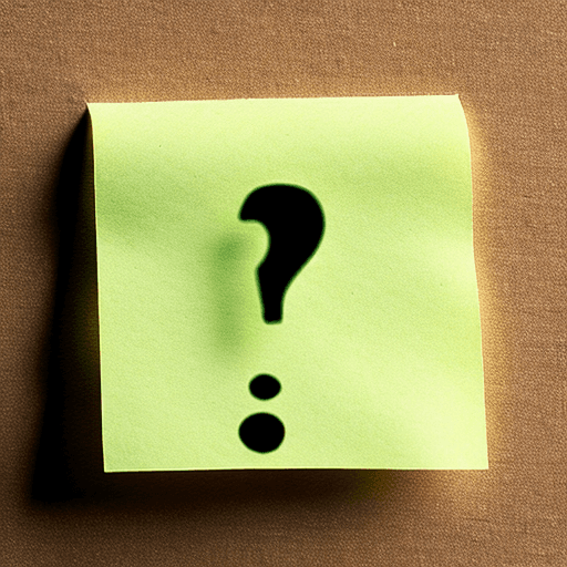 AI generated: post-it note with a question mark


