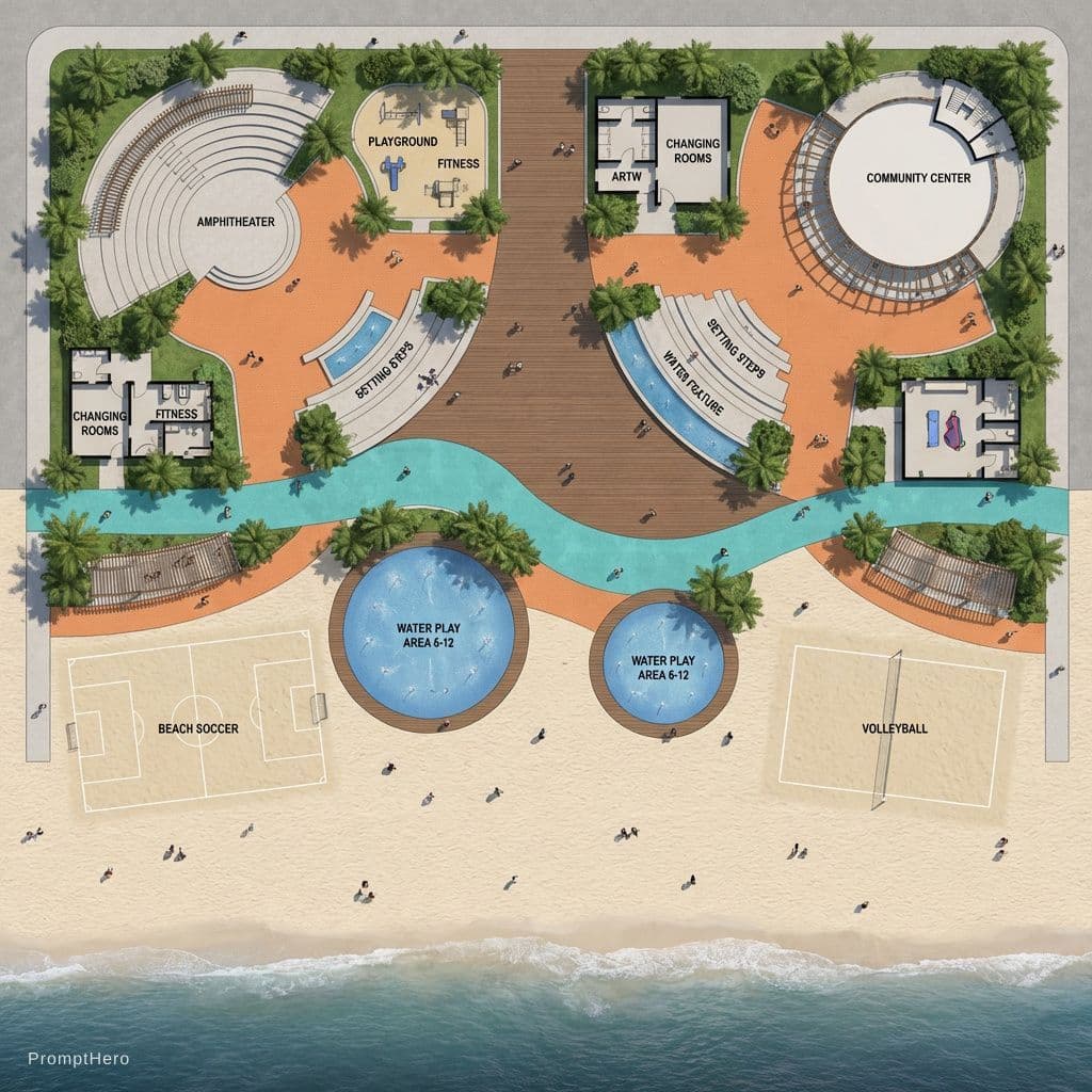 AI generated: (Geometry Locked + Color Locked + Program Accurate)
Use the uploaded masterplan image as the exact b...