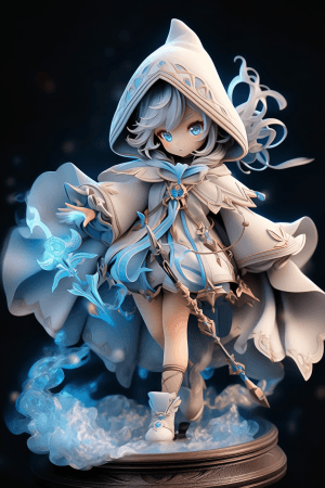 AI generated: RPG blind box, customizable character from role-playing game, casting powerful spells in a magical p...