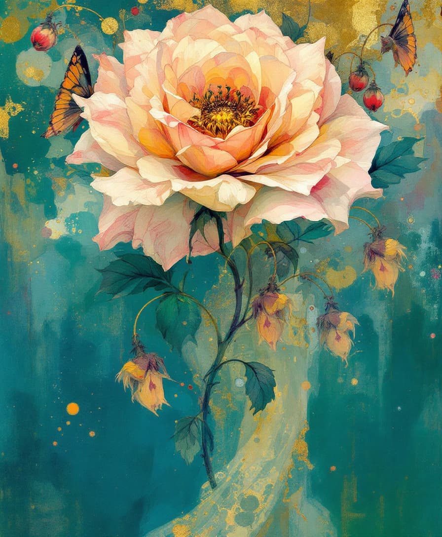 AI generated: (Masterpiece), (("The Soul of the Rose (1908) by John William Waterhouse ) )), Inspired by the style...