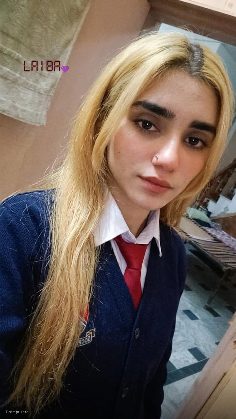 AI generated: 18 years old girl blonde in school
 
