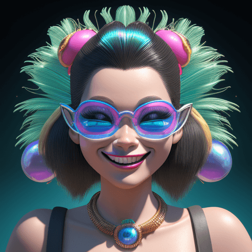 AI generated: 3D cartoon face kong for adolescent woman traits du visage enfantil humain very cool smiling and ver...