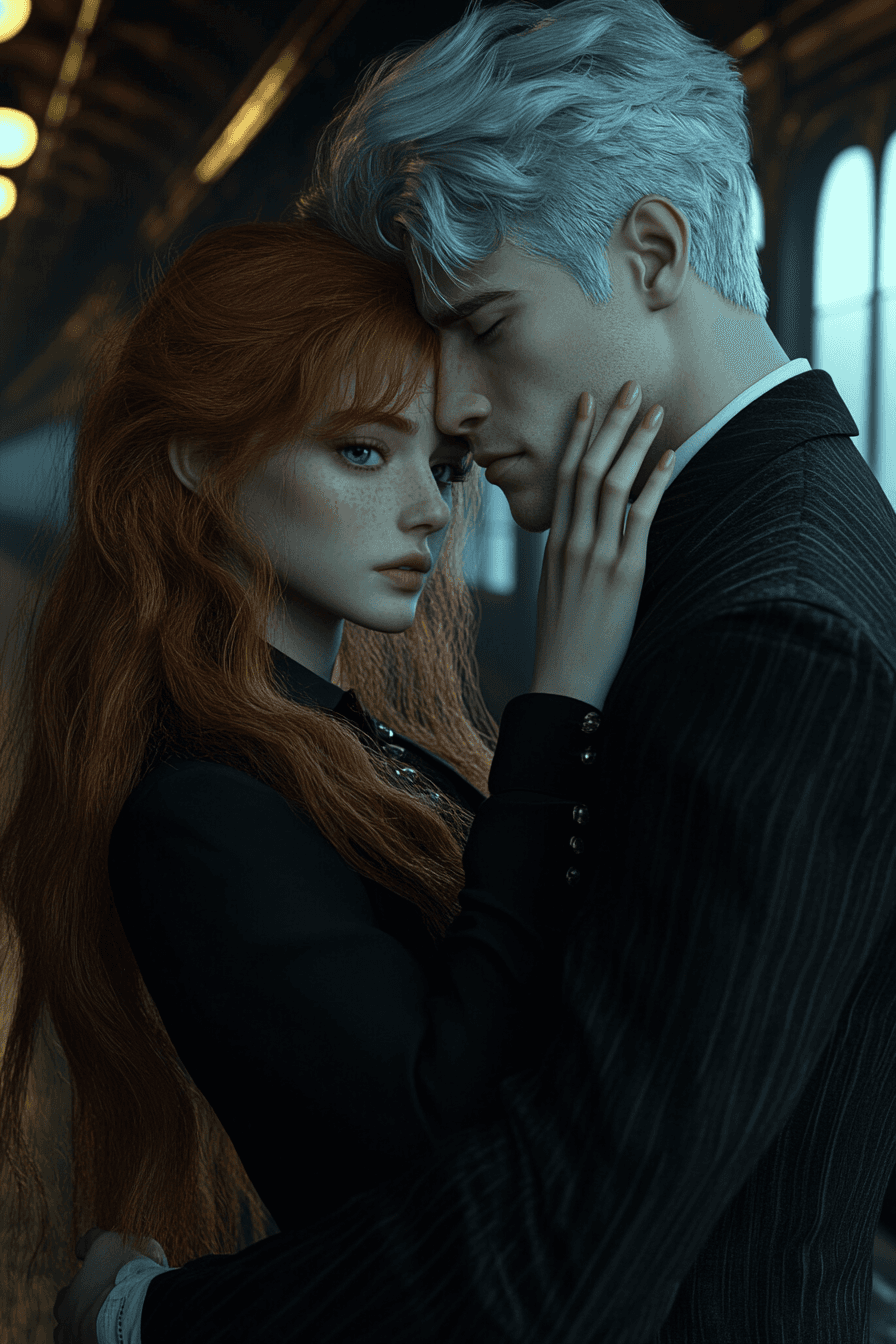 AI generated: Hyperrealistic 3D anime render. Epic chiaroscuro lighting. A steam-powered train hisses in the backg...