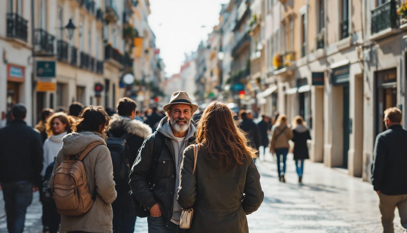 AI generated: A photograph of a team on a walking tour through Lisbon city fujifilm reallife 