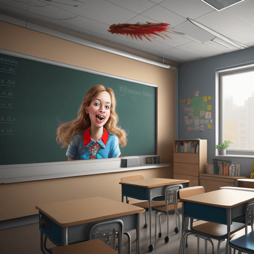 AI generated: Teacher, in the style of playful cartoon illustrations, school art, realistic and hyper-detailed ren...