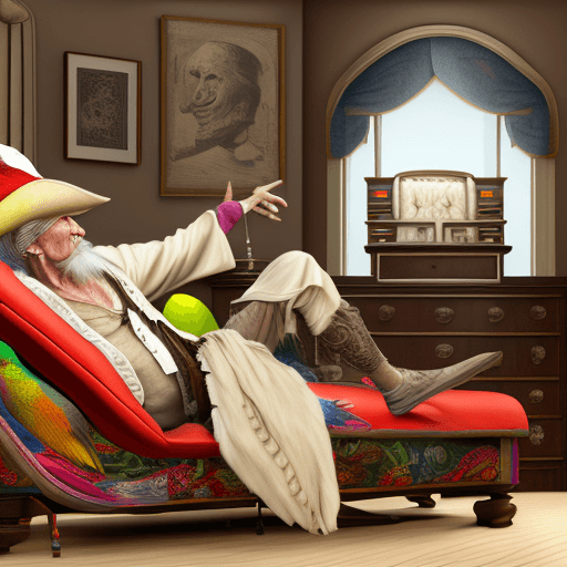 AI generated: Hyperrealistic photo,foreground, an old wizened pirate in a traditional buccaneers clothing with hat...