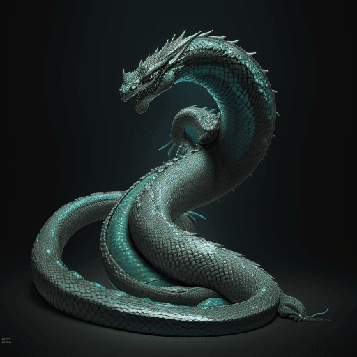 AI generated: Multi-headed snake with the body of a dragon, 8k, bioluminiscent creatures, hyper realism, high deta...