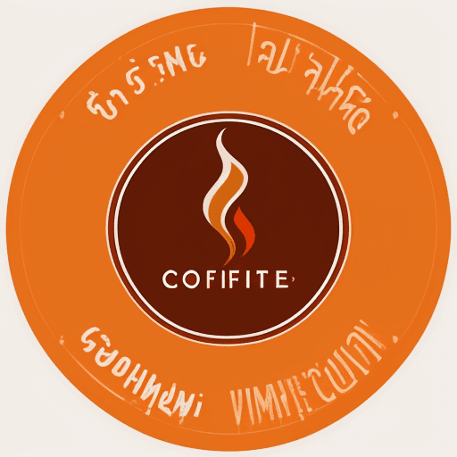 AI generated: Create a company logo, coffee mug, Vitality Brew Company in the middle, color orange gold and red, t...
