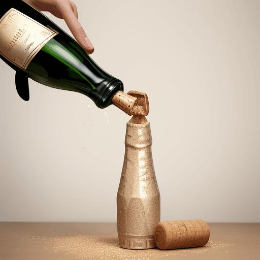 AI generated: 
"The champagne bottle cork popping."