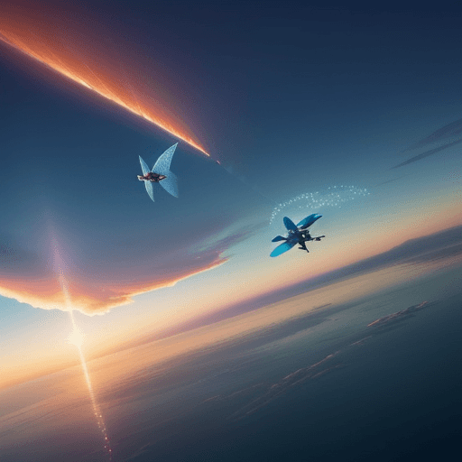 AI generated: "Fly with me, Spark the flying fish," Finn declared, Into the skies, the duo soared and shared. Thro...