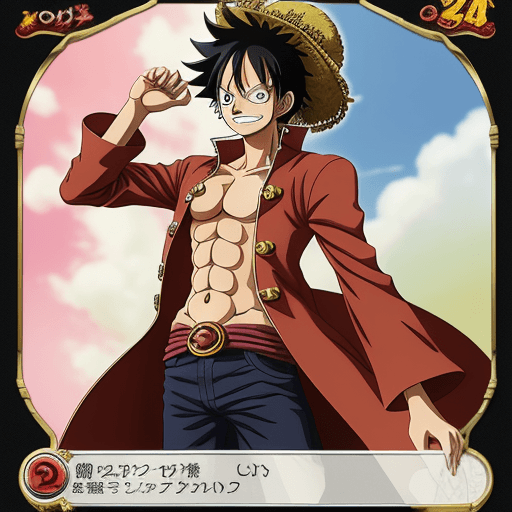AI generated: migic the gathering style cards, one piece anime luffy
