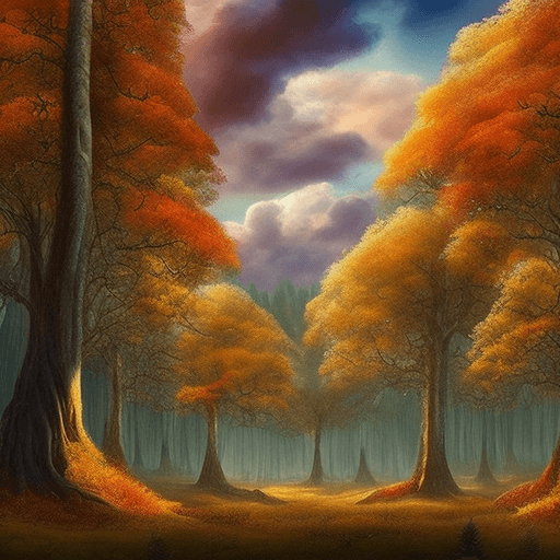 AI generated: a gorgeous beautiful scene of the forest on another planet, giant trees that streches up to the clou...