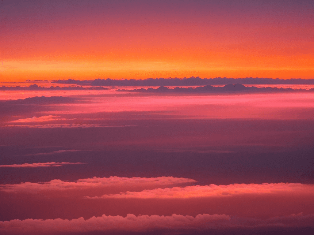 AI generated: The background of the image is a stunning sunset, with hues of pink, orange, and purple that blend t...