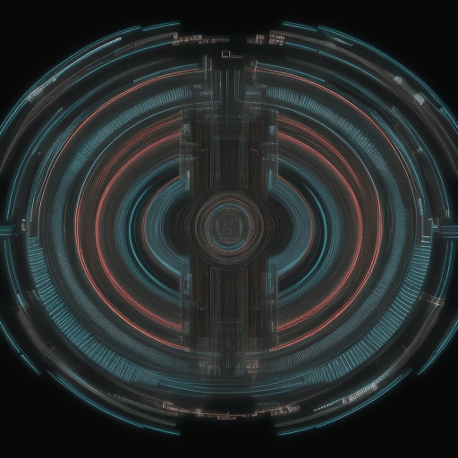 AI generated: High resolution render sine wave into a complex machine that produces a stream of digital 1s and 0s 