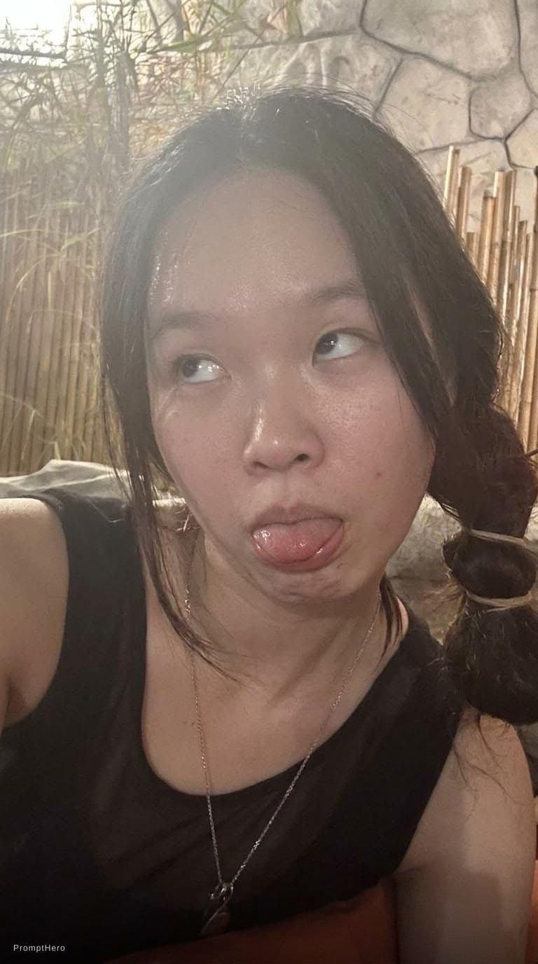 AI generated: rolling eyes, tongue out